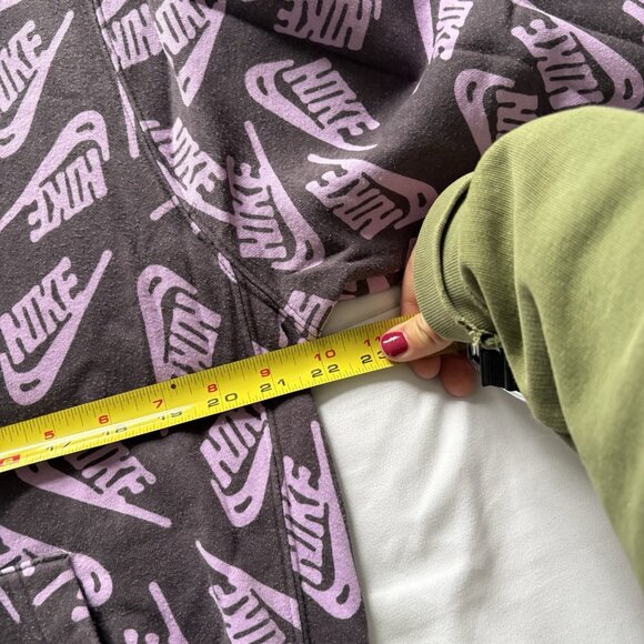 Nike Mens Size Medium Hoodie Hooded Sweatshirt Purple Swoosh Drawstring Pockets - Picture 6 of 7